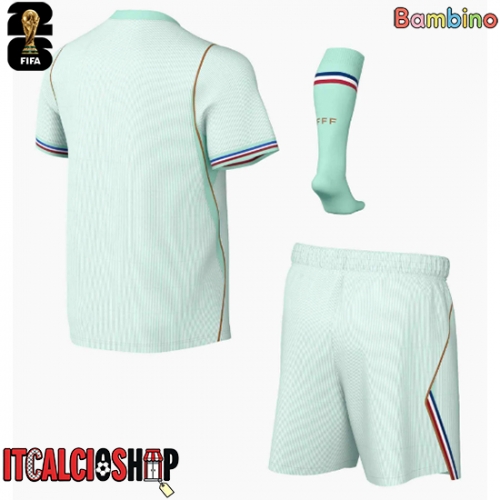 Francia Seconda Maglia Bambino Mondiali 2026 Manica Corta (+ Pantaloni corti)